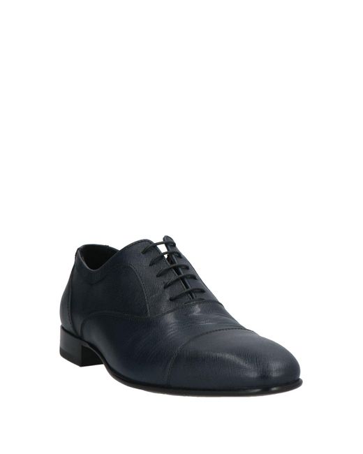 Baldinini Blue Lace-Up Shoes Leather for men