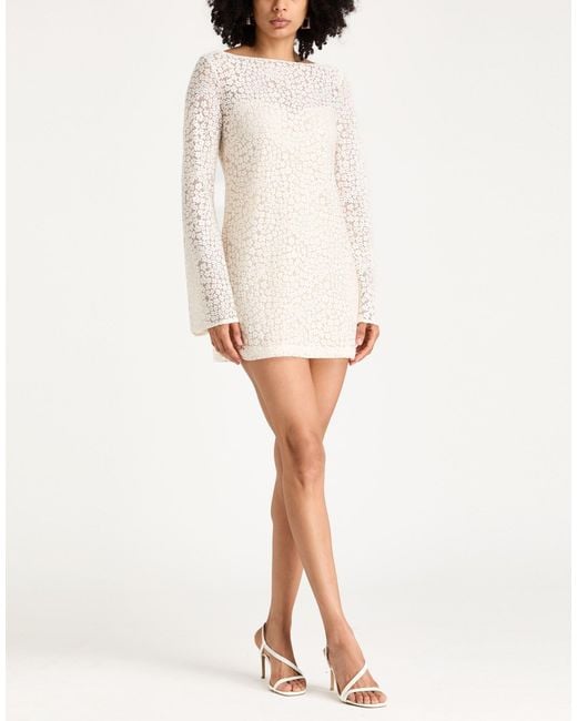 Staud Natural Ivory Mini Dress Organic Cotton, Polyamide