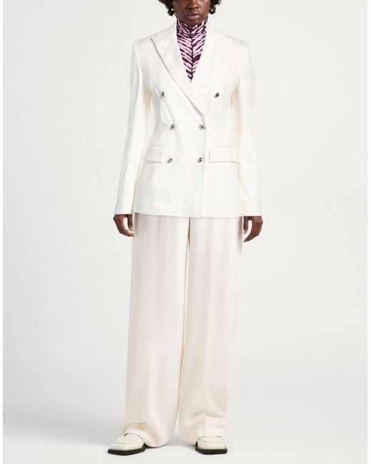 Dondup White Blazer Modal, Cotton, Elastane