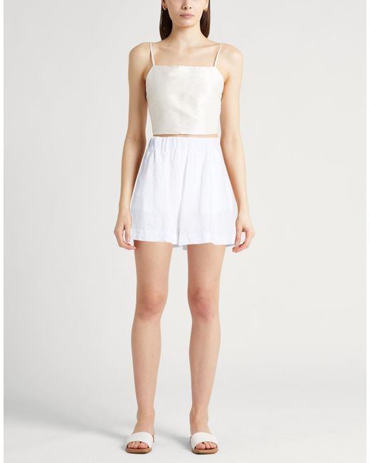 120% Lino White Shorts & Bermuda Shorts