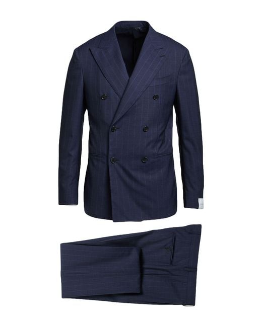 Caruso Blue Suit Wool for men
