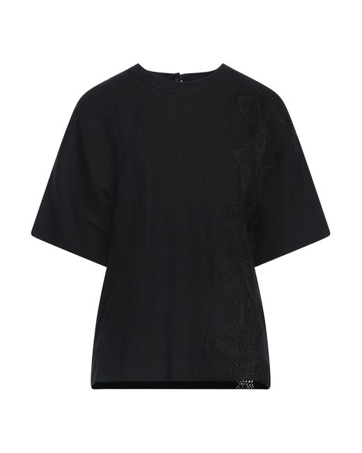 Alpha Studio Black Top Linen, Viscose, Polyester