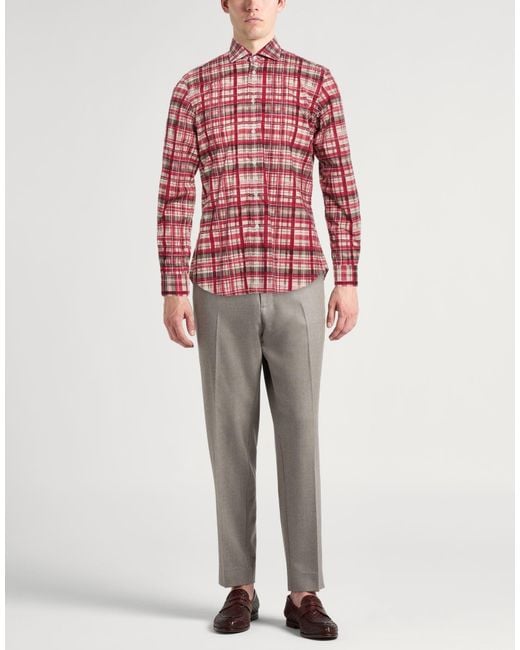 Boglioli Red Shirt Cotton for men