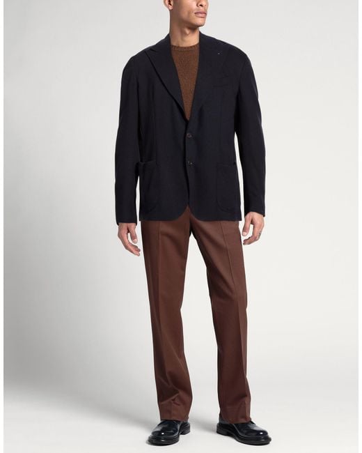 De Petrillo Blue Midnight Blazer Virgin Wool, Cashmere, Elastane for men