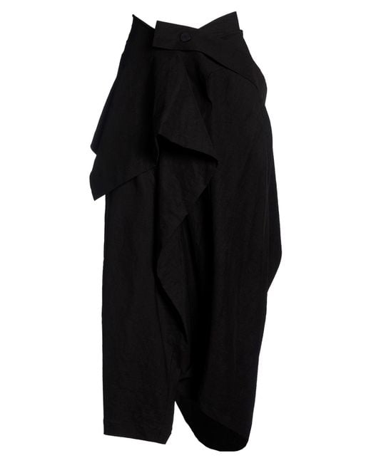 Issey Miyake Black Pants Triacetate, Linen, Elastane