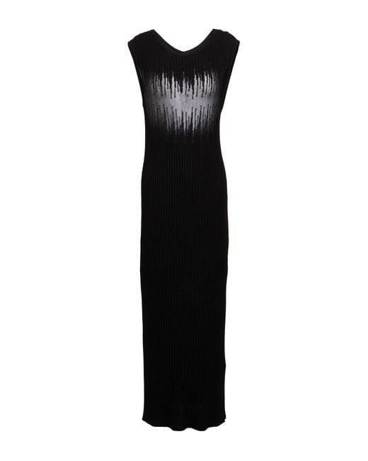 Gaelle Paris Black Midi Dress Viscose, Polyamide, Polyester, Cotton