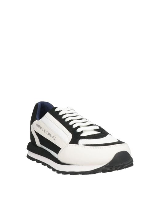 ARMANI EXCHANGE White Sneakers Leather, Textile Fibers for men