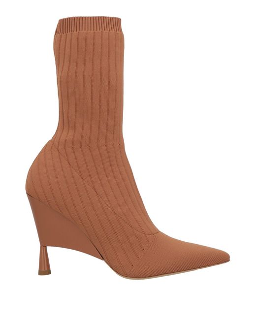 GIA RHW Brown Ankle Boots Textile Fibers
