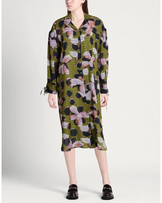 Julia Heuer Green Midi Dress Polyester