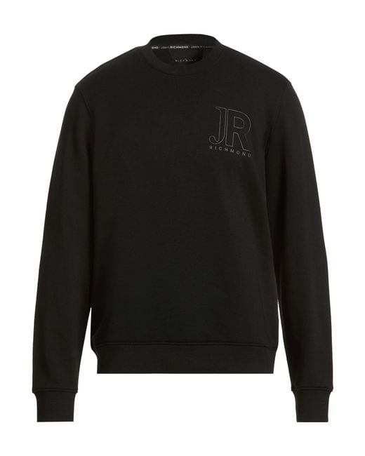 John Richmond Black Sweatshirt Cotton, Polyester for men
