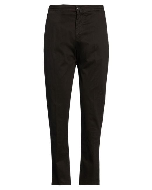 Kiton Black Pants Cotton, Elastane for men