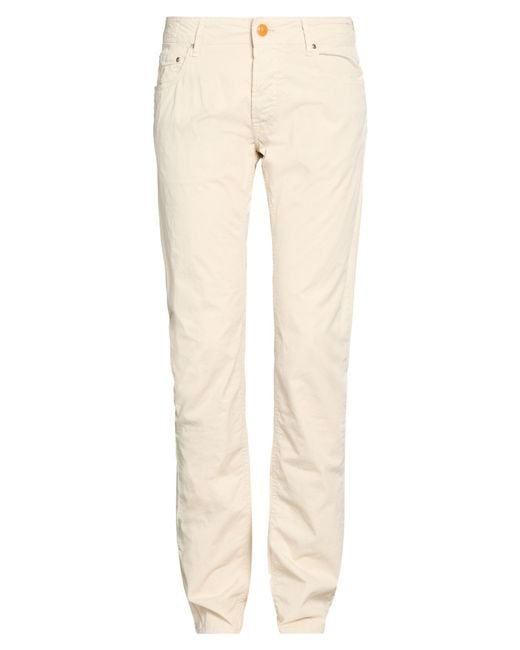 Hand Picked Natural Sand Pants Cotton, Elastane for men