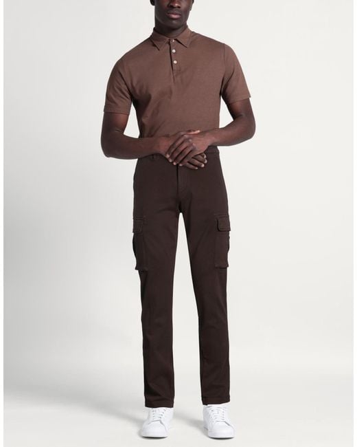 40weft Brown Pants Cotton, Elastane for men