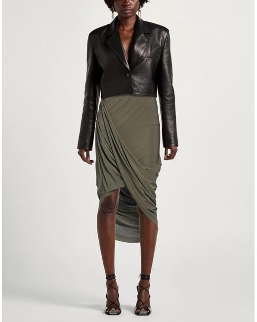 8pm Green Military Midi Skirt Viscose, Elastane