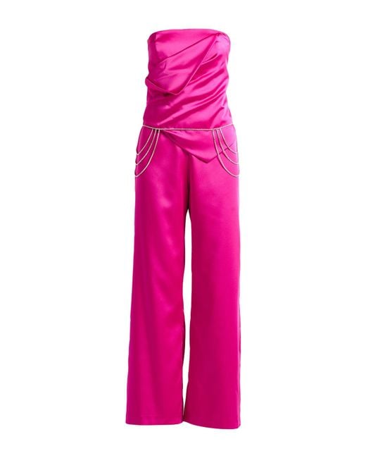 Hanita Pink Jumpsuit Polyester, Elastane