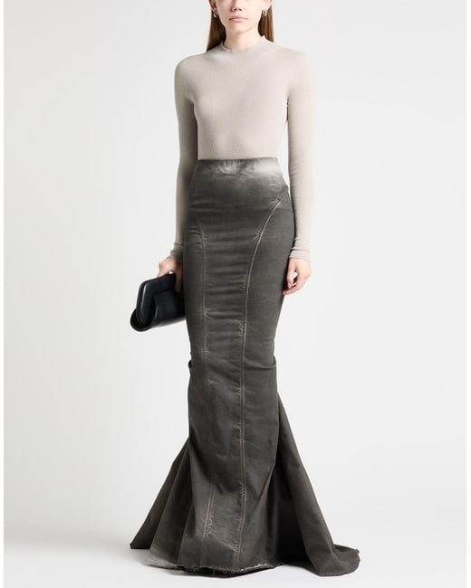 Rick Owens Gray Denim Skirt