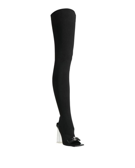 Versace Black Boot Textile Fibers