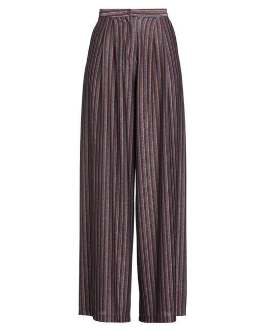 Momoní Purple Burgundy Pants Polyester, Viscose, Metallic Polyester, Polyamide, Elastane