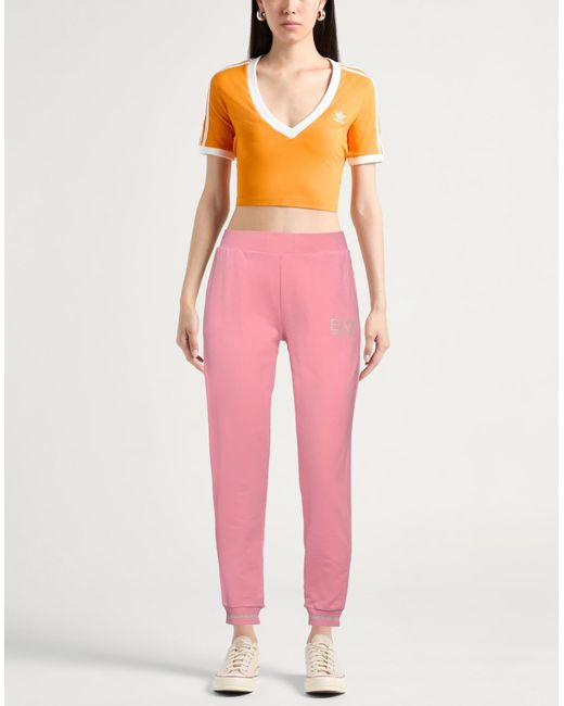 EA7 Pink Pants Cotton, Elastane