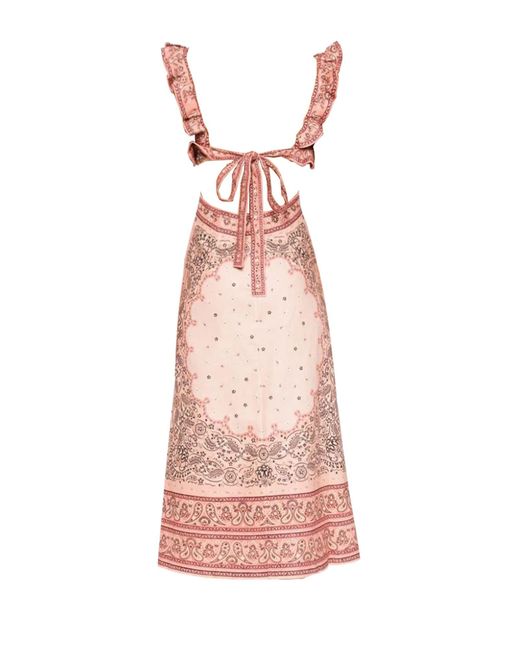 Zimmermann Pink Midi-Kleid
