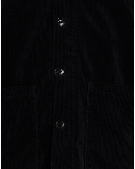 Officine Generale Black Jacket Cotton, Elastane for men
