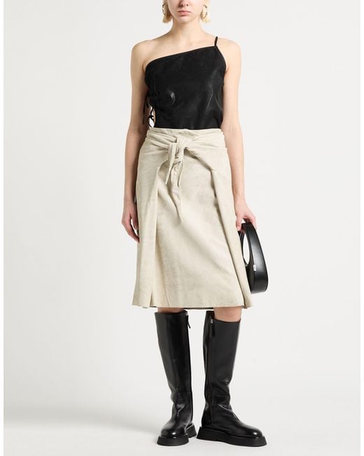 Rick Owens Natural Midi Skirt