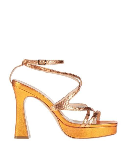 Gianmarco F. Metallic Sandals Leather