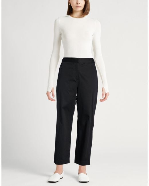 Agnona Black Pants Cotton, Elastane