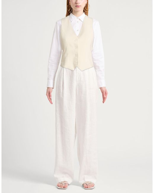Kaos White Tailored Vest Polyester, Viscose, Elastane