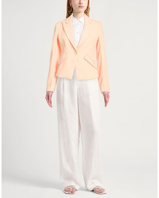 Patrizia Pepe Pink Apricot Blazer Polyester, Elastane