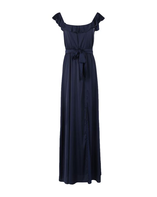 Rebel Queen Blue Maxi Dress Polyester, Elastane