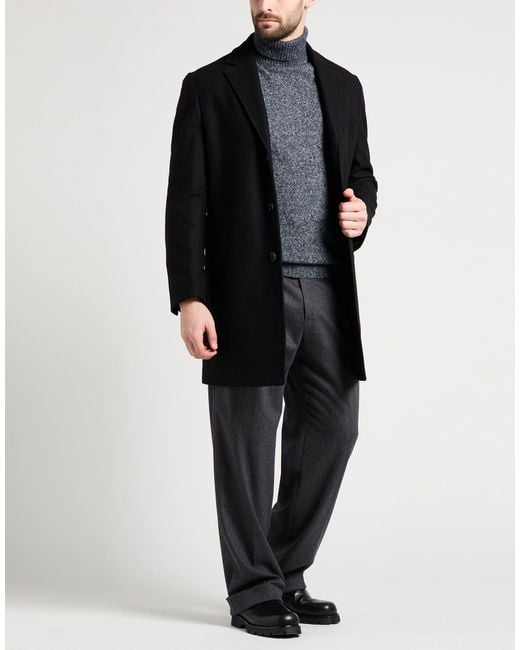 Liu Jo Black Coat Virgin Wool, Polyamide, Cashmere for men