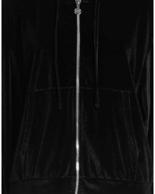 EA7 Black Sweatshirt Polyester, Elastane