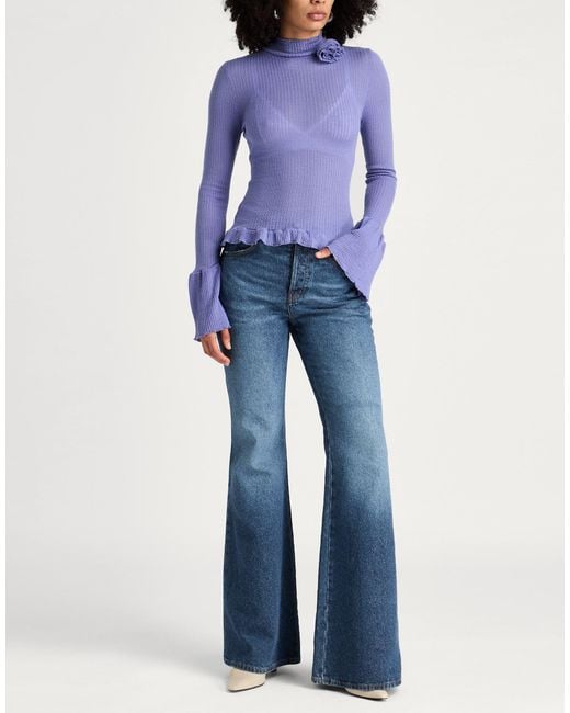 Blumarine Blue Turtleneck Wool