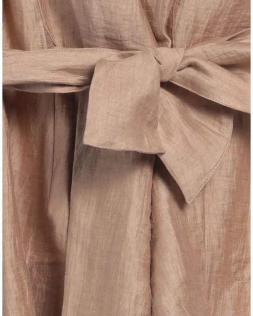 Alpha Studio Brown Camel Top Linen, Polyamide
