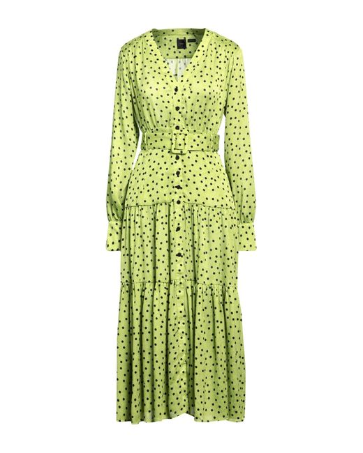 Pinko Green Midi Dress Polyester