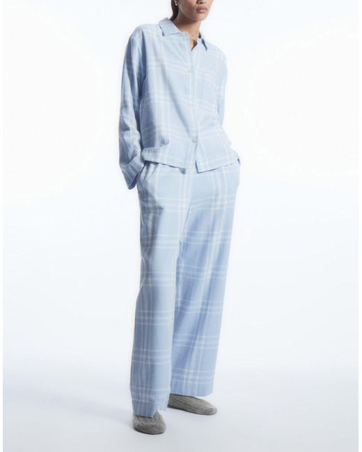COS Blue Kariertes Pyjamaset Aus Flanell