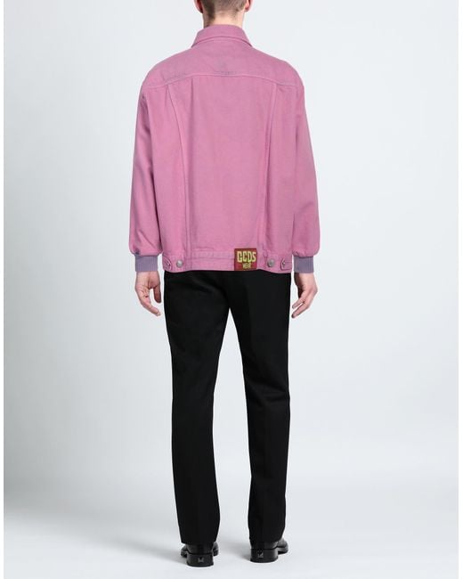 Gcds Pink Denim Outerwear for men