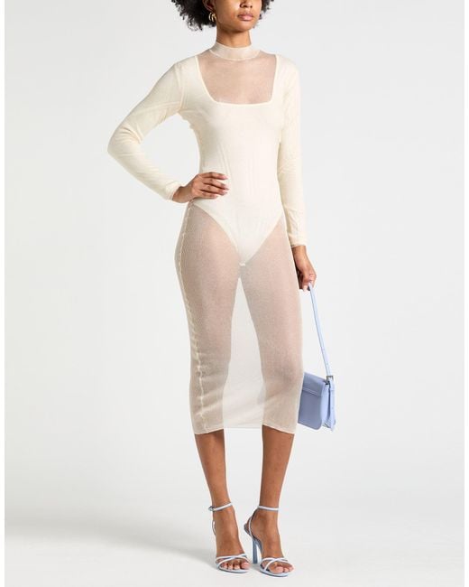 Mugler White Midi Dress Polyamide, Polyester, Elastane