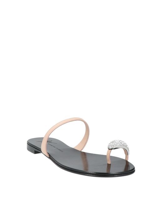Giuseppe Zanotti White Light Thong Sandal Soft Leather