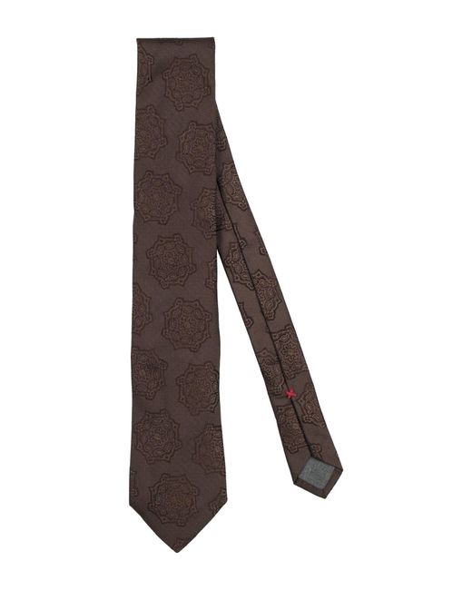 Brunello Cucinelli Brown Ties & Bow Ties Silk for men