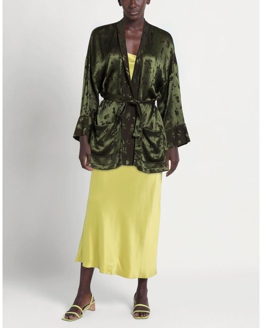 ALESSIA SANTI Green Military Jacket Viscose, Polyester