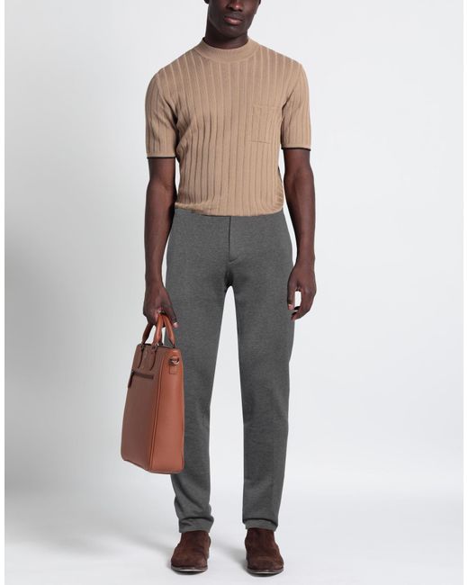 Incotex Gray Lead Pants Cotton, Polyamide for men
