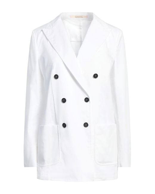 Massimo Alba White Blazer Cotton, Elastane
