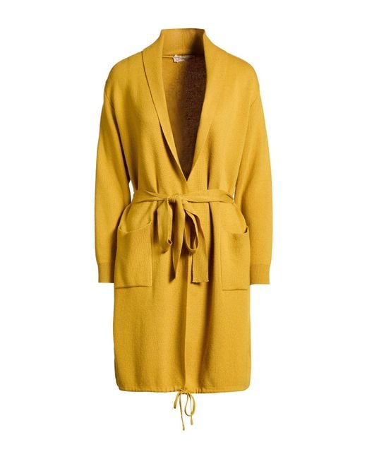 Cashmere Company Yellow Cardigan Wool, Cashmere