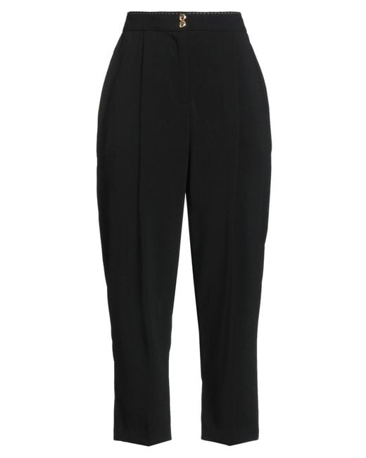 Elisabetta Franchi Black Pants Polyester, Elastane