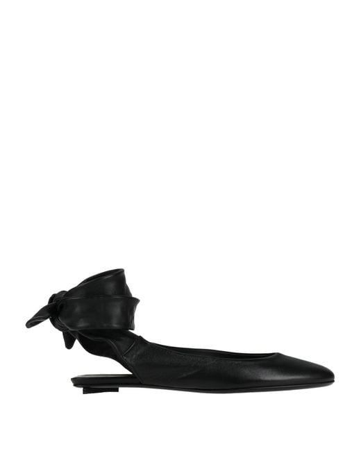 The Attico Black Ballet Flats Leather