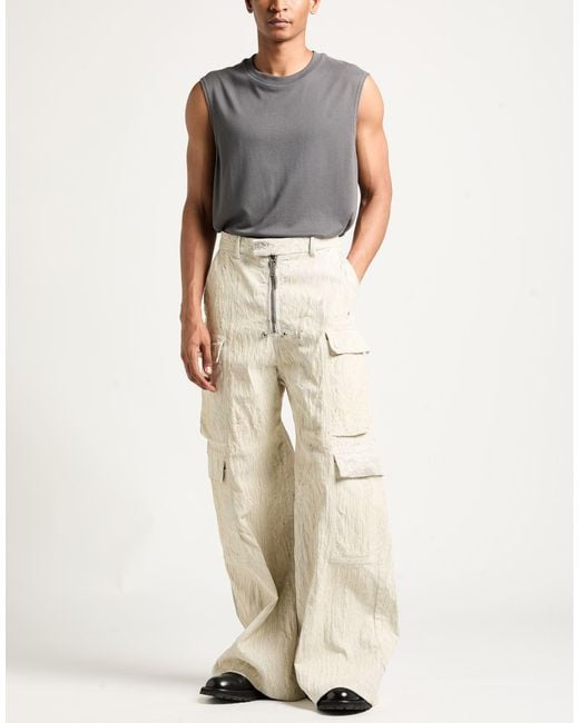 Rick Owens White Pants Cotton, Linen for men