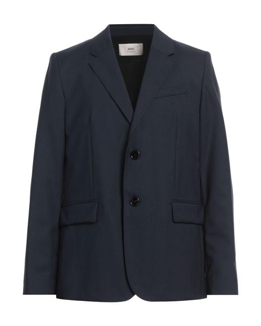 AMI Blue Midnight Blazer Virgin Wool for men