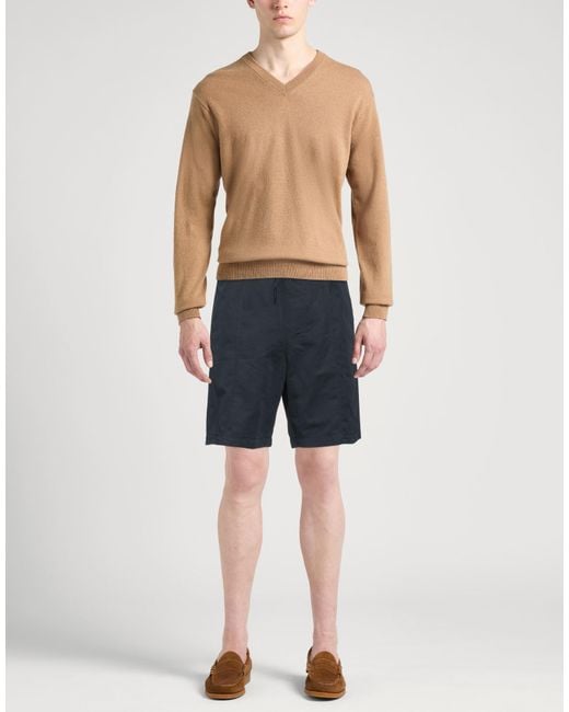 Emporio Armani Blue Shorts & Bermuda Shorts Linen, Cotton for men